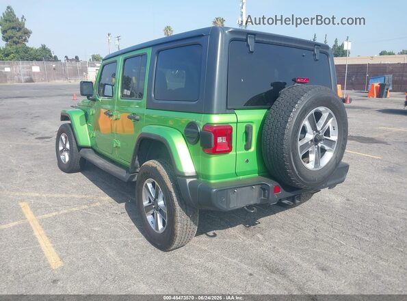 1C4HJXEG6JW251781 2018 JEEP WRANGLER UNLIMITED Green Trasero izquierdo