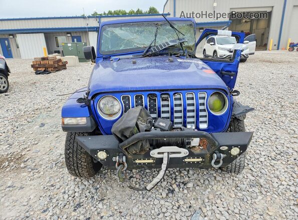 1C4HJXEGXJW213745 2018 JEEP WRANGLER Blue Front view