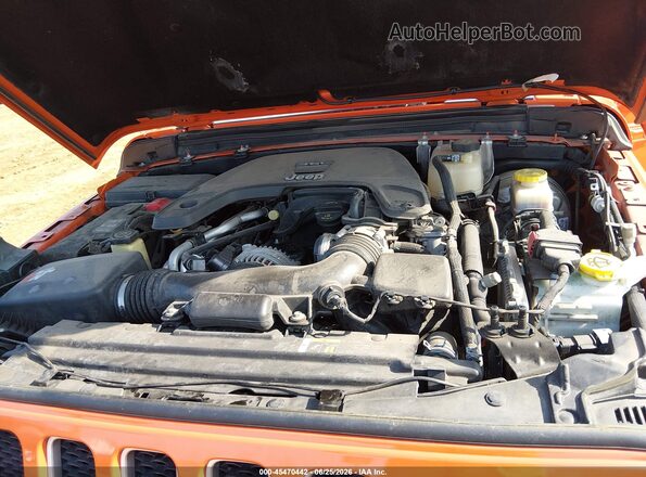 1C4HJXEGXJW227905 2018 JEEP WRANGLER UNLIMITED Orange Вид підкапотного простору