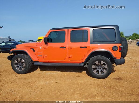 1C4HJXEGXJW227905 2018 JEEP WRANGLER UNLIMITED Orange Вид задньої частини салону