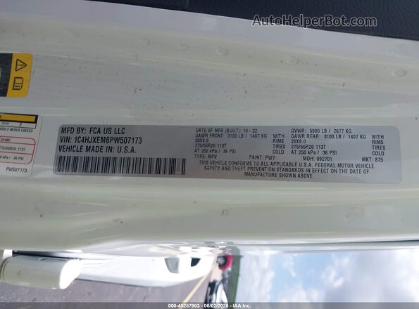 1C4HJXEM6PW507173 2023 JEEP WRANGLER White Շարժիչի բաժամունքի տեսք