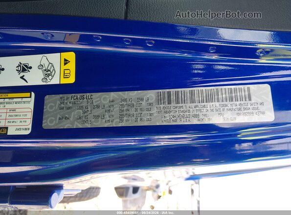 1C4HJXEN2JW314888 2018 JEEP WRANGLER UNLIMITED Blue Շարժիչի բաժամունքի տեսք