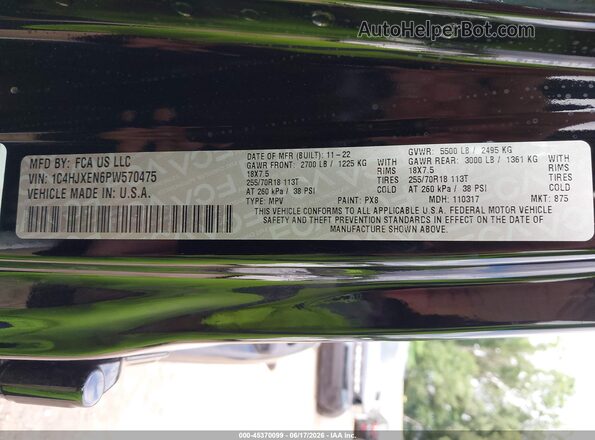 1C4HJXEN6PW570475 2023 JEEP WRANGLER Black Vista del compartimento del motor