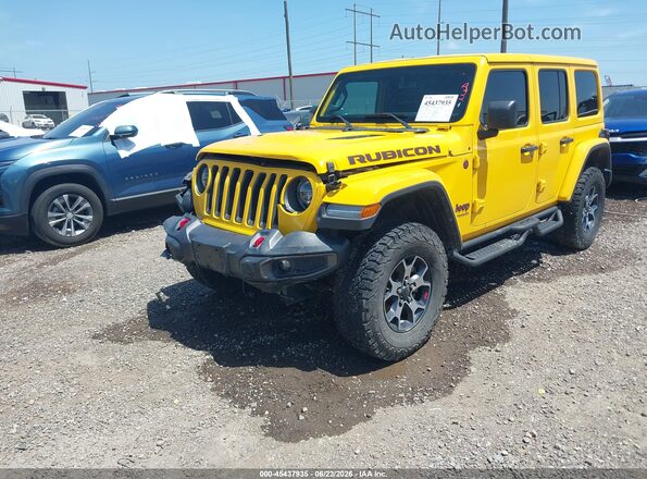 1C4HJXFG0KW614494 2019 JEEP WRANGLER UNLIMITED Yellow Vista tres cuartos delantera izquierda