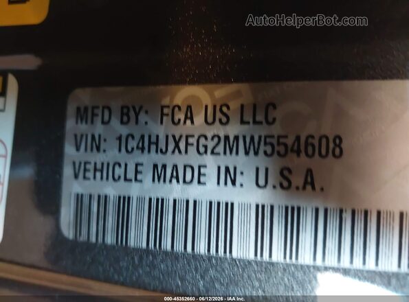 1C4HJXFG2MW554608 2021 JEEP WRANGLER UNLIMITED Gray Widok komory silnika