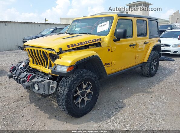 1C4HJXFG8LW196218 2020 JEEP WRANGLER UNLIMITED Yellow Vista tres cuartos delantera izquierda