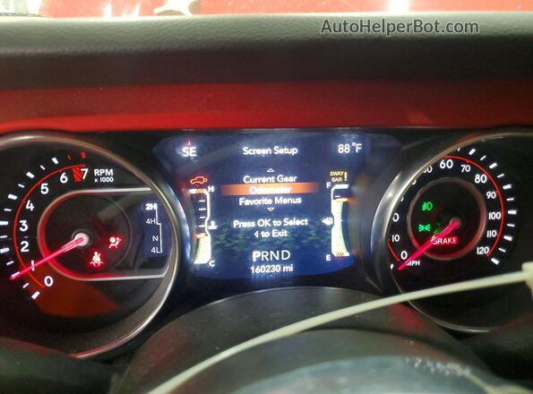 1C4HJXFG8MW678558 2021 JEEP WRANGLER Red ხელსაწყოთა პანელის ხედი