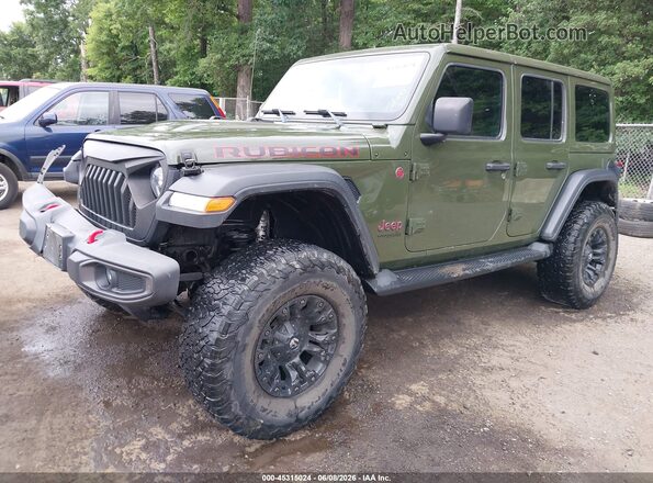 1C4HJXFN3MW608268 2021 JEEP WRANGLER UNLIMITED Green წინა მარცხენა ხედი სამი მეოთხედიდან