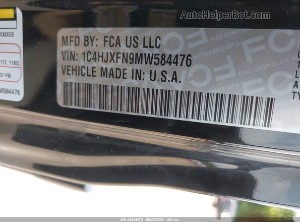 1C4HJXFN9MW584476 2021 JEEP WRANGLER UNLIMITED Black Widok komory silnika