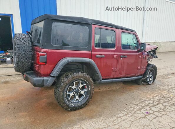 1C4HJXFNXMW652607 2021 JEEP WRANGLER Burgundy Trasero derecho