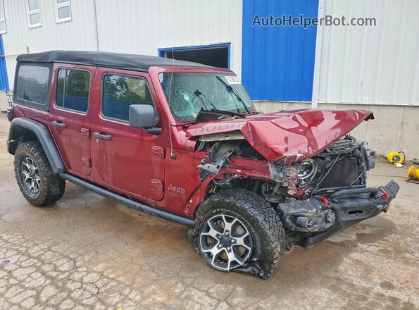 1C4HJXFNXMW652607 2021 JEEP WRANGLER Burgundy Delantero derecho
