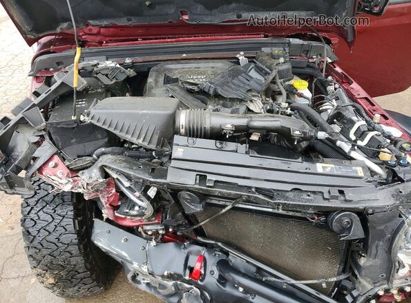 1C4HJXFNXMW652607 2021 JEEP WRANGLER Burgundy Vista del compartimento del motor
