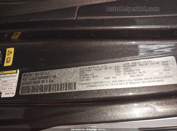 1C4JJXP68MW811746 2021 JEEP WRANGLER Серый Вид подкапотного пространства