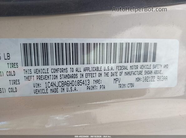 1C4NJCBA6HD185413 2017 JEEP COMPASS Tan 