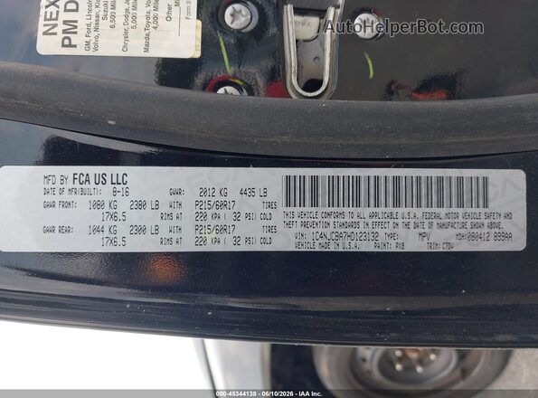 1C4NJCBA7HD123132 2017 JEEP COMPASS Black Вид підкапотного простору