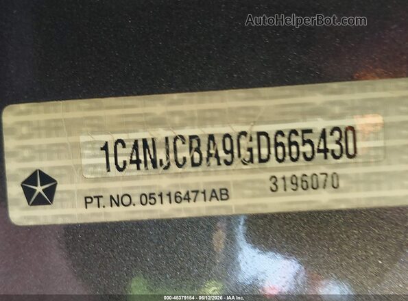 1C4NJCBA9GD665430 2016 JEEP COMPASS Gray 
