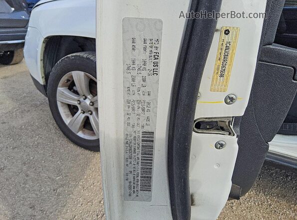 1C4NJCBA9GD675598 2016 JEEP COMPASS White Vista de la etiqueta del VIN