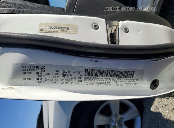 1C4NJCBAXGD665534 2016 JEEP COMPASS White Панорамний вид салону 360°