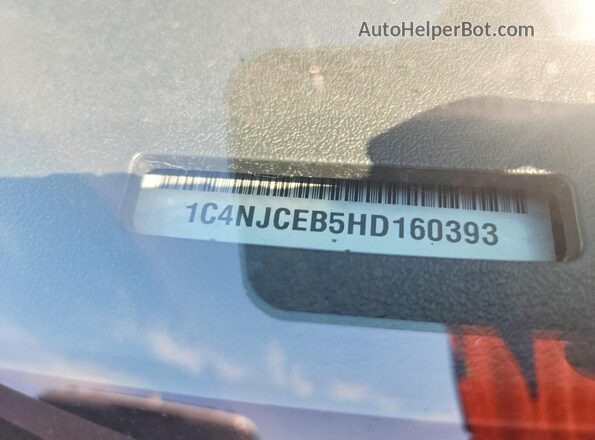 1C4NJCEB5HD160393 2017 JEEP COMPASS Charcoal Вид наклейки з VIN-кодом