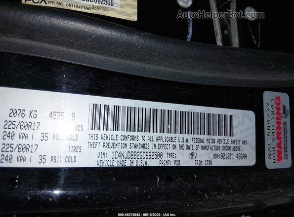 1C4NJDBB2GD662500 2016 JEEP COMPASS Black Vista del compartimento del motor