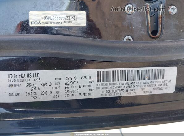 1C4NJDBB5GD723158 2016 JEEP COMPASS Black Շարժիչի բաժամունքի տեսք