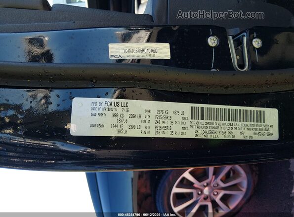 1C4NJDBB5HD101600 2017 JEEP COMPASS Black Вид підкапотного простору
