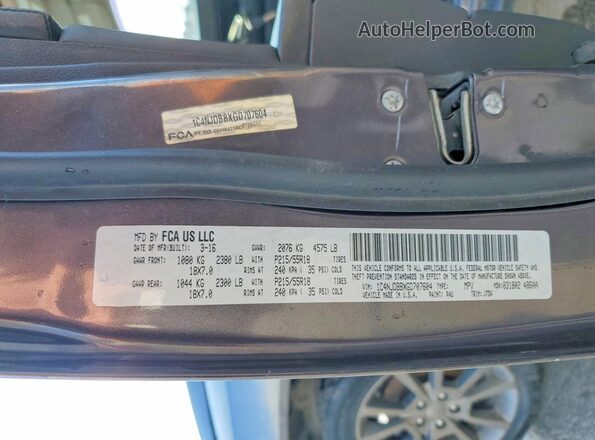 1C4NJDBBXGD707604 2016 JEEP COMPASS Gray 