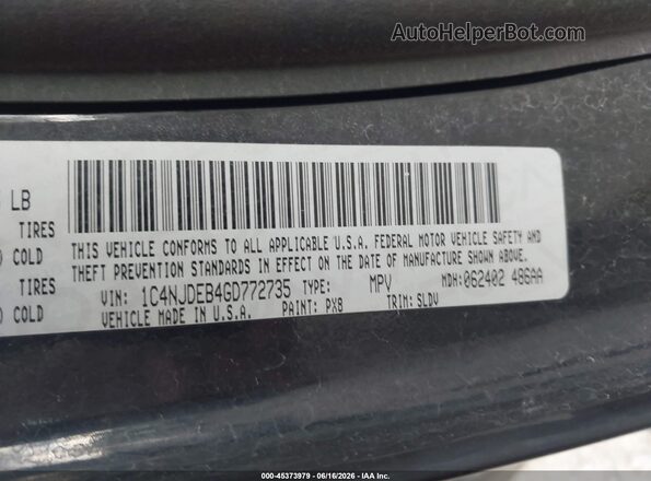 1C4NJDEB4GD772735 2016 JEEP COMPASS Black Widok komory silnika