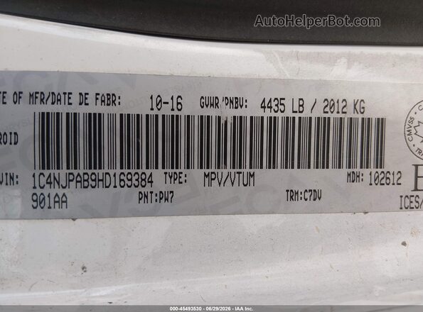 1C4NJPAB9HD169384 2017 JEEP PATRIOT White Widok komory silnika