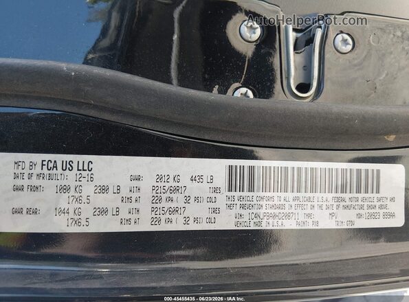 1C4NJPBA0HD208711 2017 JEEP PATRIOT Black Widok komory silnika