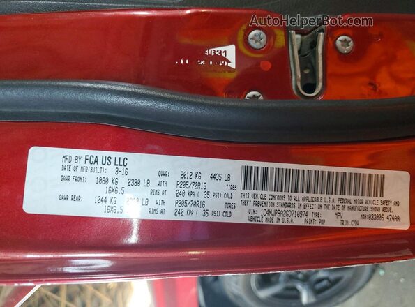 1C4NJPBA2GD710974 2016 JEEP PATRIOT Red 