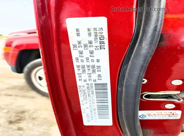 1C4NJPBA3GD536252 2016 JEEP PATRIOT Red Widok naklejki z numerem VIN