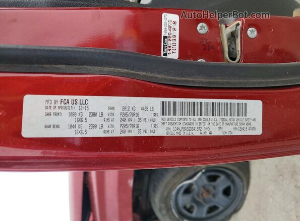 1C4NJPBA3GD641972 2016 JEEP PATRIOT Burgundy Вид наклейки з VIN-кодом