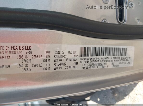1C4NJPBA6GD788108 2016 JEEP PATRIOT Silver Շարժիչի բաժամունքի տեսք