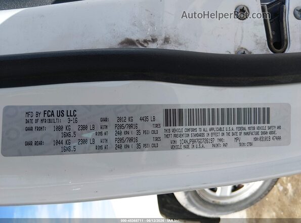 1C4NJPBA7GD726197 2016 JEEP PATRIOT White ძრავის განყოფილების ხედი