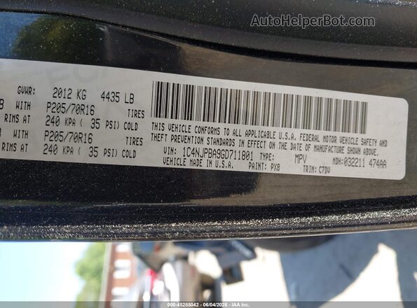 1C4NJPBA9GD711801 2016 JEEP PATRIOT Black Vista del compartimento del motor