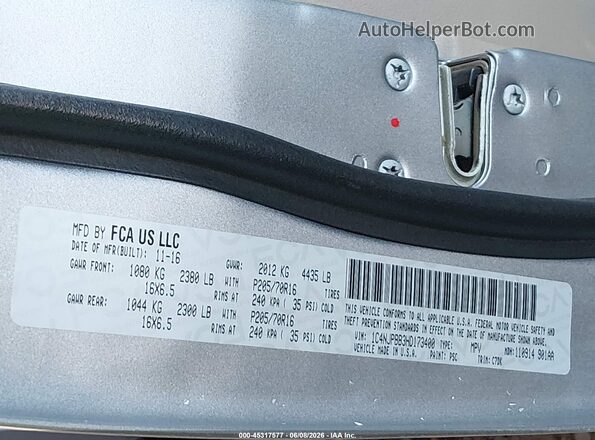 1C4NJPBB3HD173400 2017 JEEP PATRIOT Silver ძრავის განყოფილების ხედი