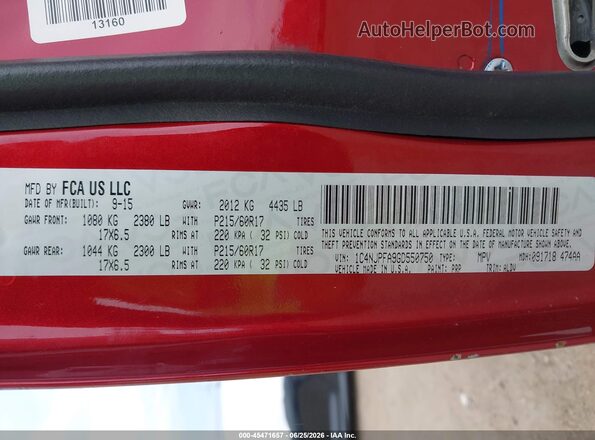 1C4NJPFA9GD550750 2016 JEEP PATRIOT Burgundy Շարժիչի բաժամունքի տեսք