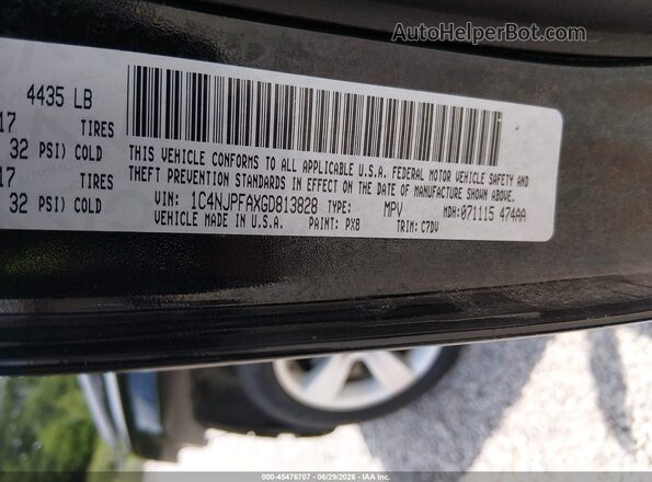 1C4NJPFAXGD813828 2016 JEEP PATRIOT Black Вид підкапотного простору