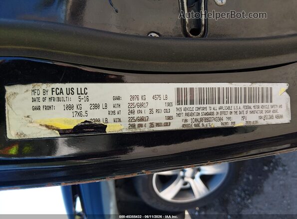 1C4NJRFB9GD746904 2016 JEEP PATRIOT Черный Вид подкапотного пространства