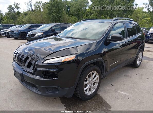 1C4PJLAB0GW376279 2016 JEEP CHEROKEE Black Առջևի ձախ երեք քառորդ տեսարան