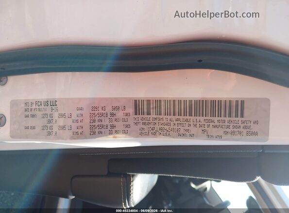 1C4PJLAB2HW549107 2017 JEEP CHEROKEE White Widok komory silnika