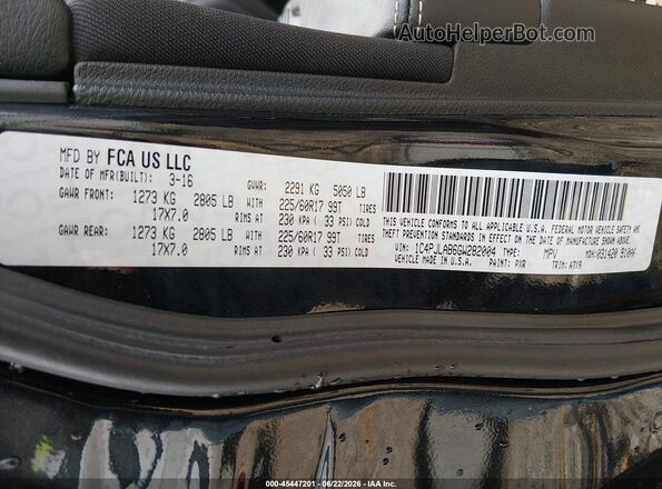 1C4PJLAB6GW282004 2016 JEEP CHEROKEE Черный Вид подкапотного пространства