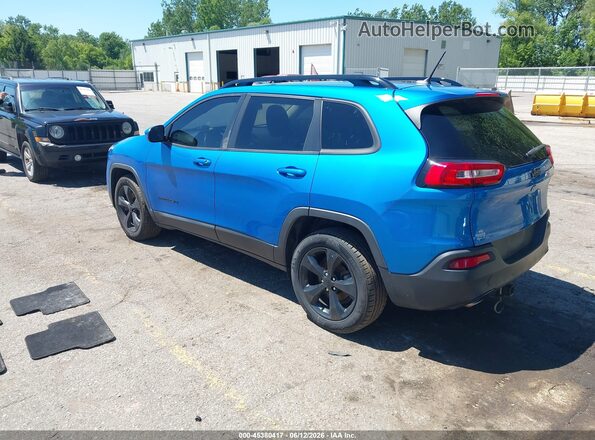 1C4PJLCB0JD595646 2018 JEEP CHEROKEE Blue Trasero izquierdo