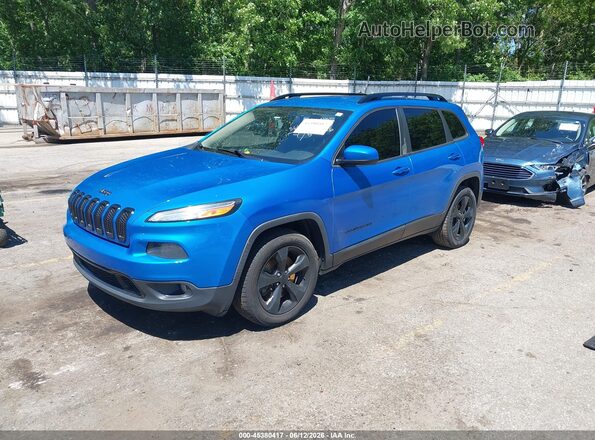 1C4PJLCB0JD595646 2018 JEEP CHEROKEE Blue Vista tres cuartos delantera izquierda