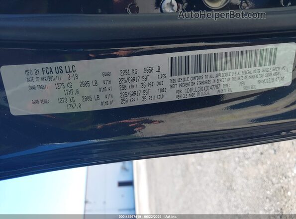 1C4PJLCB1KD147787 2019 JEEP CHEROKEE Black Вид підкапотного простору