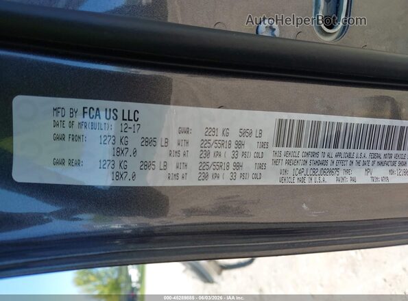 1C4PJLCB2JD620675 2018 JEEP CHEROKEE Gray Շարժիչի բաժամունքի տեսք