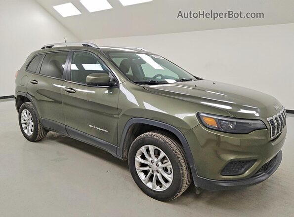 1C4PJLCB5MD134396 2021 JEEP CHEROKEE Зеленый Передняя правая четверть