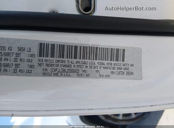 1C4PJLCB6JD566023 2018 JEEP CHEROKEE White ძრავის განყოფილების ხედი