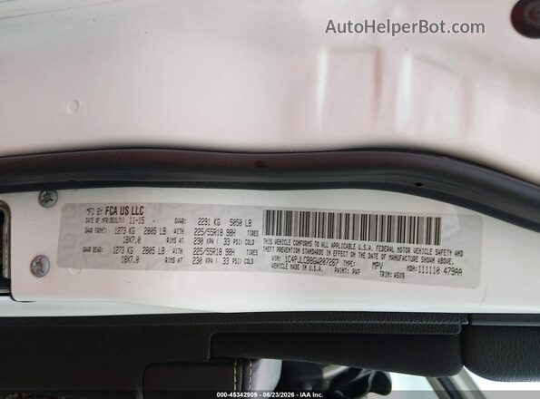 1C4PJLCB8GW207267 2016 JEEP CHEROKEE White Engine compartment view